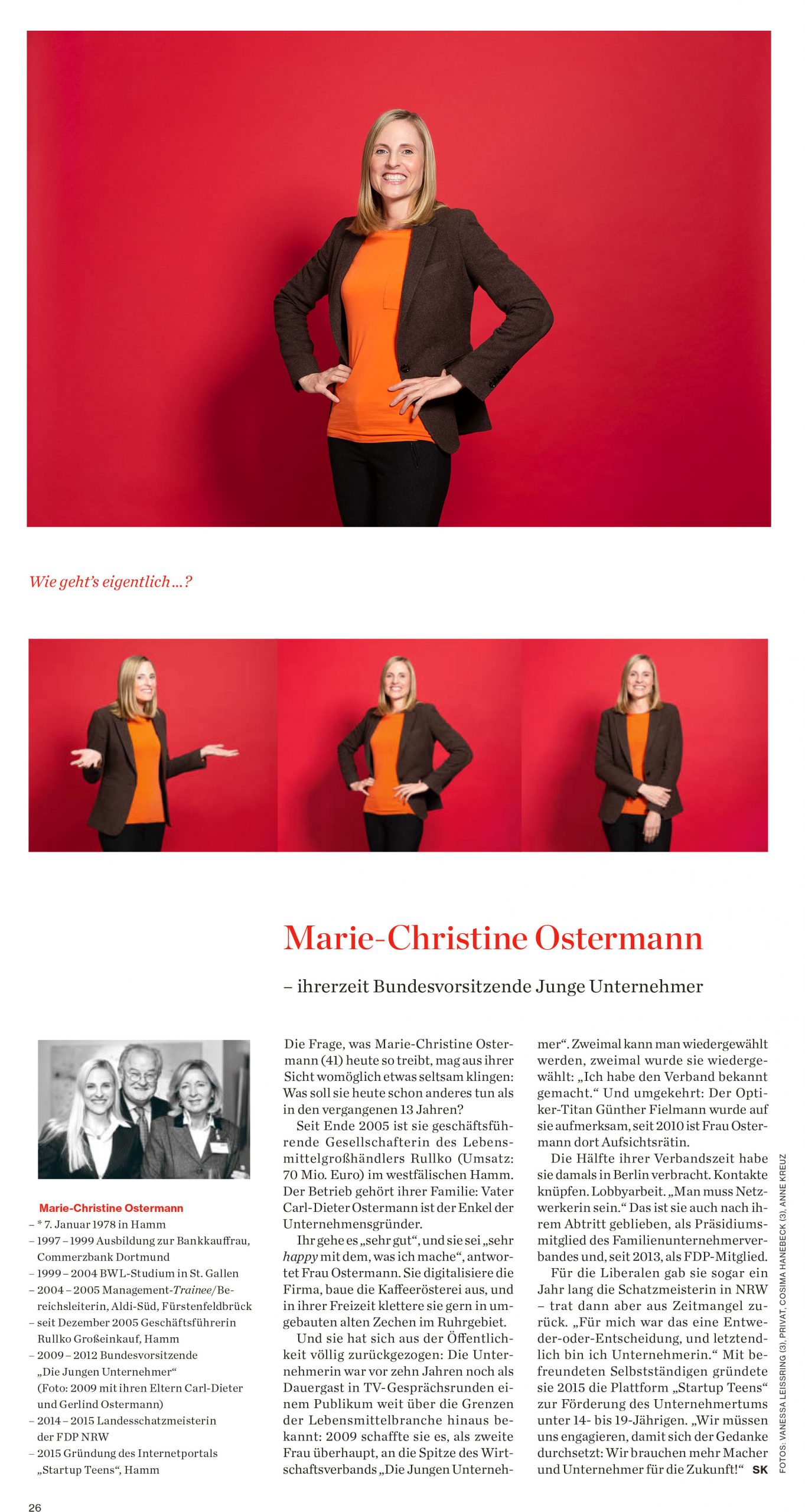 Portrait von Marie Ostermann. Zu sehen ist das Portrait in Verwendung mit dem Zeitunsgsartikel aus Bilanz Magazin für den das Bild erstellt wurde.