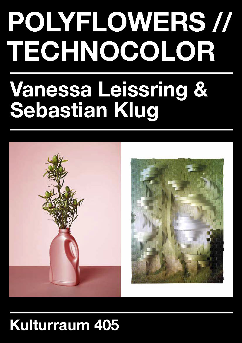 Einladung zu der Ausstellung Polyflowers und Technocolor